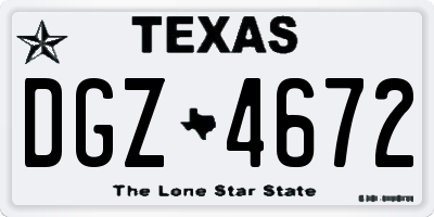 TX license plate DGZ4672