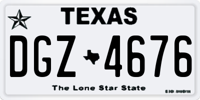 TX license plate DGZ4676