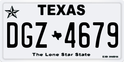 TX license plate DGZ4679