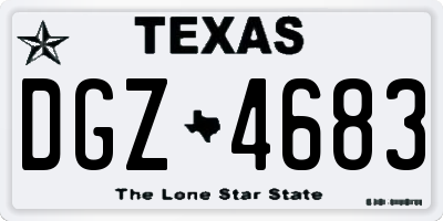 TX license plate DGZ4683