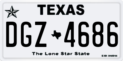 TX license plate DGZ4686