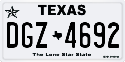 TX license plate DGZ4692