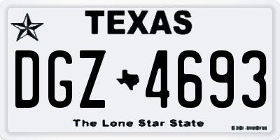 TX license plate DGZ4693