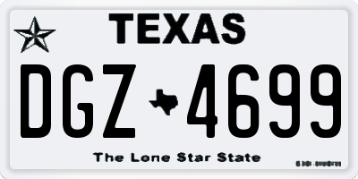 TX license plate DGZ4699