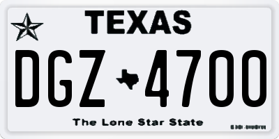 TX license plate DGZ4700