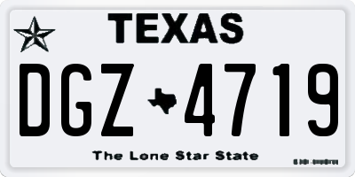 TX license plate DGZ4719