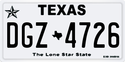 TX license plate DGZ4726