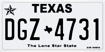 TX license plate DGZ4731