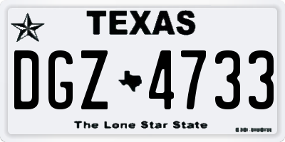 TX license plate DGZ4733