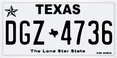 TX license plate DGZ4736