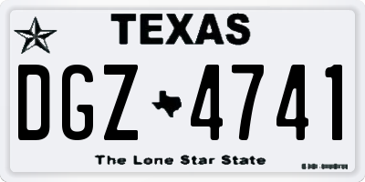 TX license plate DGZ4741