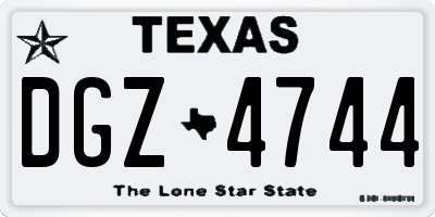 TX license plate DGZ4744