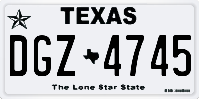 TX license plate DGZ4745