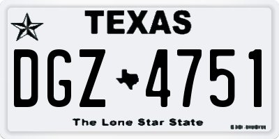 TX license plate DGZ4751