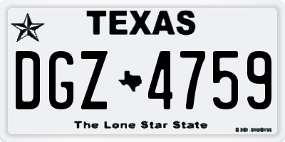 TX license plate DGZ4759