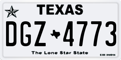 TX license plate DGZ4773