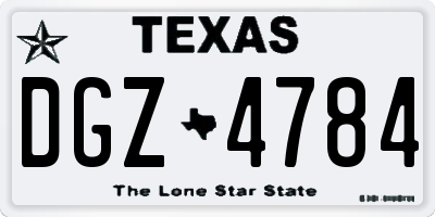 TX license plate DGZ4784