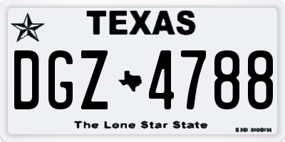 TX license plate DGZ4788