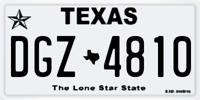 TX license plate DGZ4810