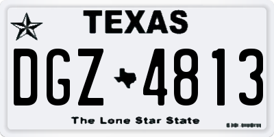 TX license plate DGZ4813