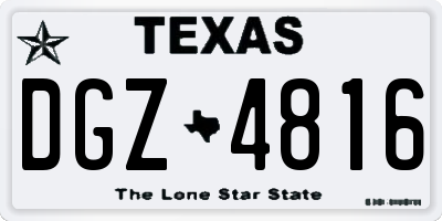 TX license plate DGZ4816