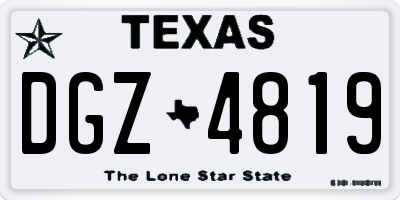 TX license plate DGZ4819