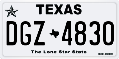 TX license plate DGZ4830