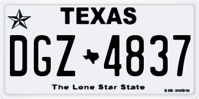 TX license plate DGZ4837