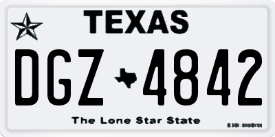 TX license plate DGZ4842