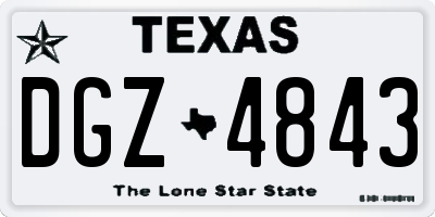 TX license plate DGZ4843
