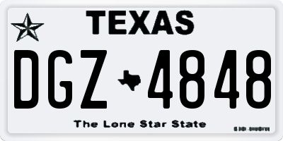 TX license plate DGZ4848