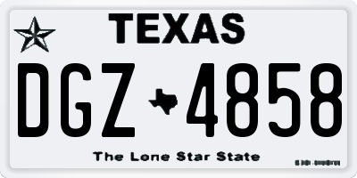 TX license plate DGZ4858