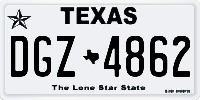 TX license plate DGZ4862