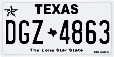 TX license plate DGZ4863