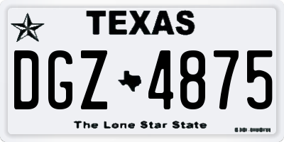 TX license plate DGZ4875