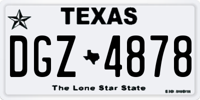 TX license plate DGZ4878