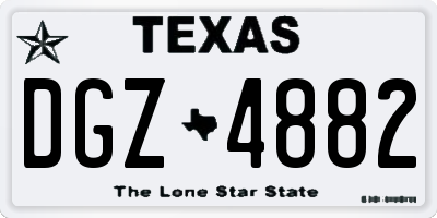 TX license plate DGZ4882