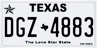 TX license plate DGZ4883