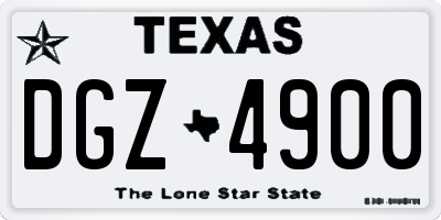 TX license plate DGZ4900