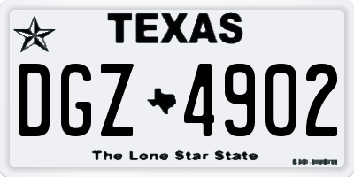 TX license plate DGZ4902