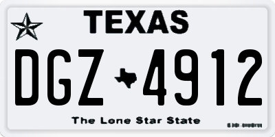 TX license plate DGZ4912