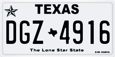 TX license plate DGZ4916