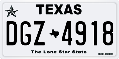 TX license plate DGZ4918
