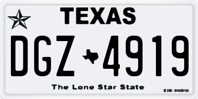 TX license plate DGZ4919