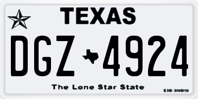 TX license plate DGZ4924