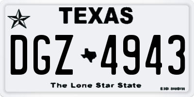 TX license plate DGZ4943