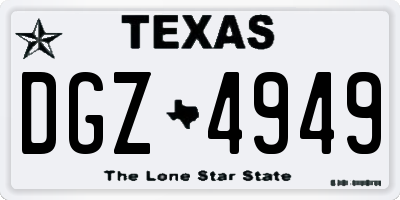 TX license plate DGZ4949