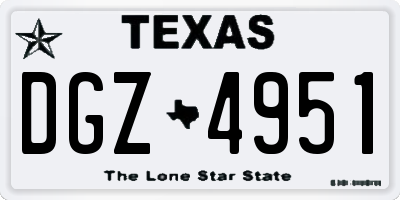 TX license plate DGZ4951