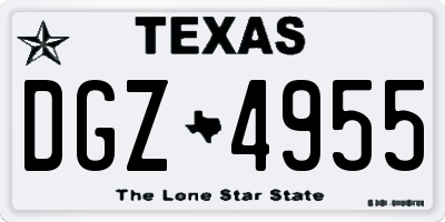 TX license plate DGZ4955