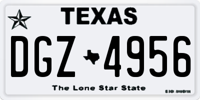 TX license plate DGZ4956